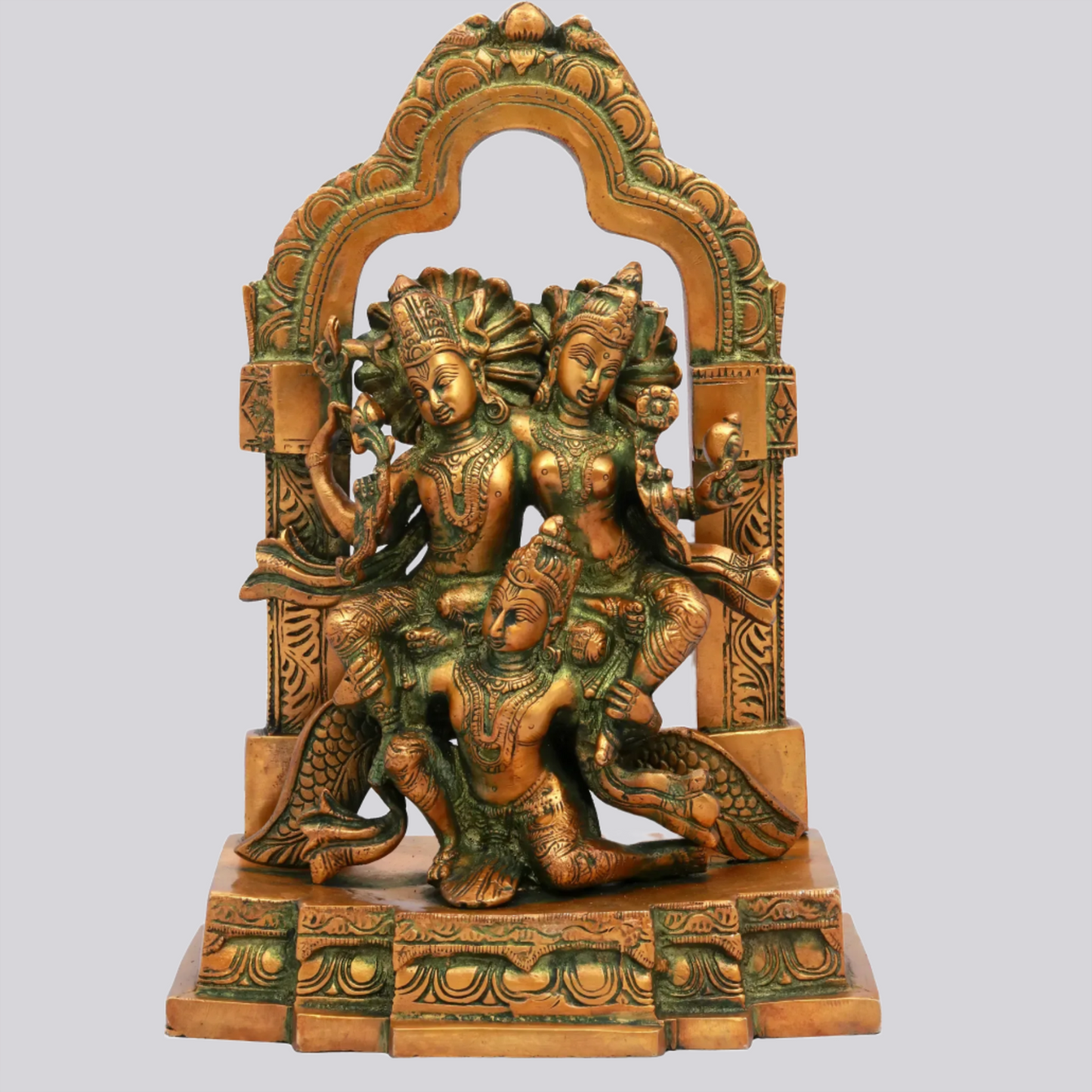 Brassaura® Brass Lakshmi Narayana on Garuda Statue | Height 12 Inches & Weight 5.24 kg