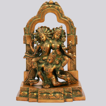 Brassaura® Brass Lakshmi Narayana on Garuda Statue | Height 12 Inches & Weight 5.24 kg