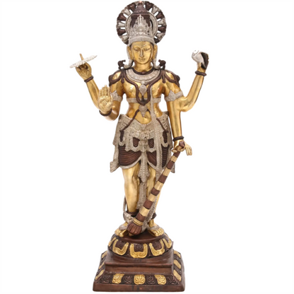 Brassaura® Brass Vishnu Statue | Height 41 Inches & Weight 32.40 kg