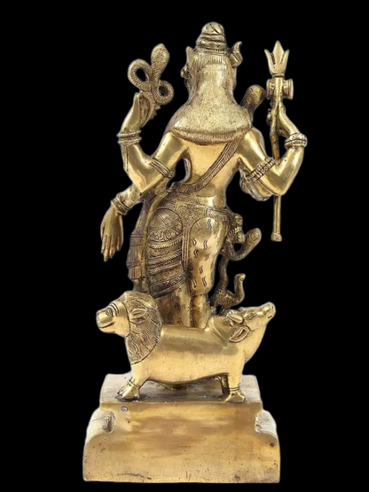 Brassaura® Brass Ardhanarishwara Statue | Height 18 Inches & Weight 9 kg