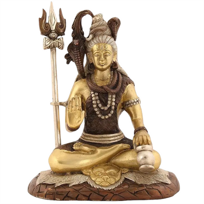 Brassaura™ Brass Shiva Statue | Height 10 Inches & Weight 3.80 kg