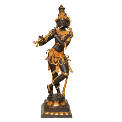 Brassaura® Brass Krishna Statue | Height 34 Inches & Weight 19.20 kg
