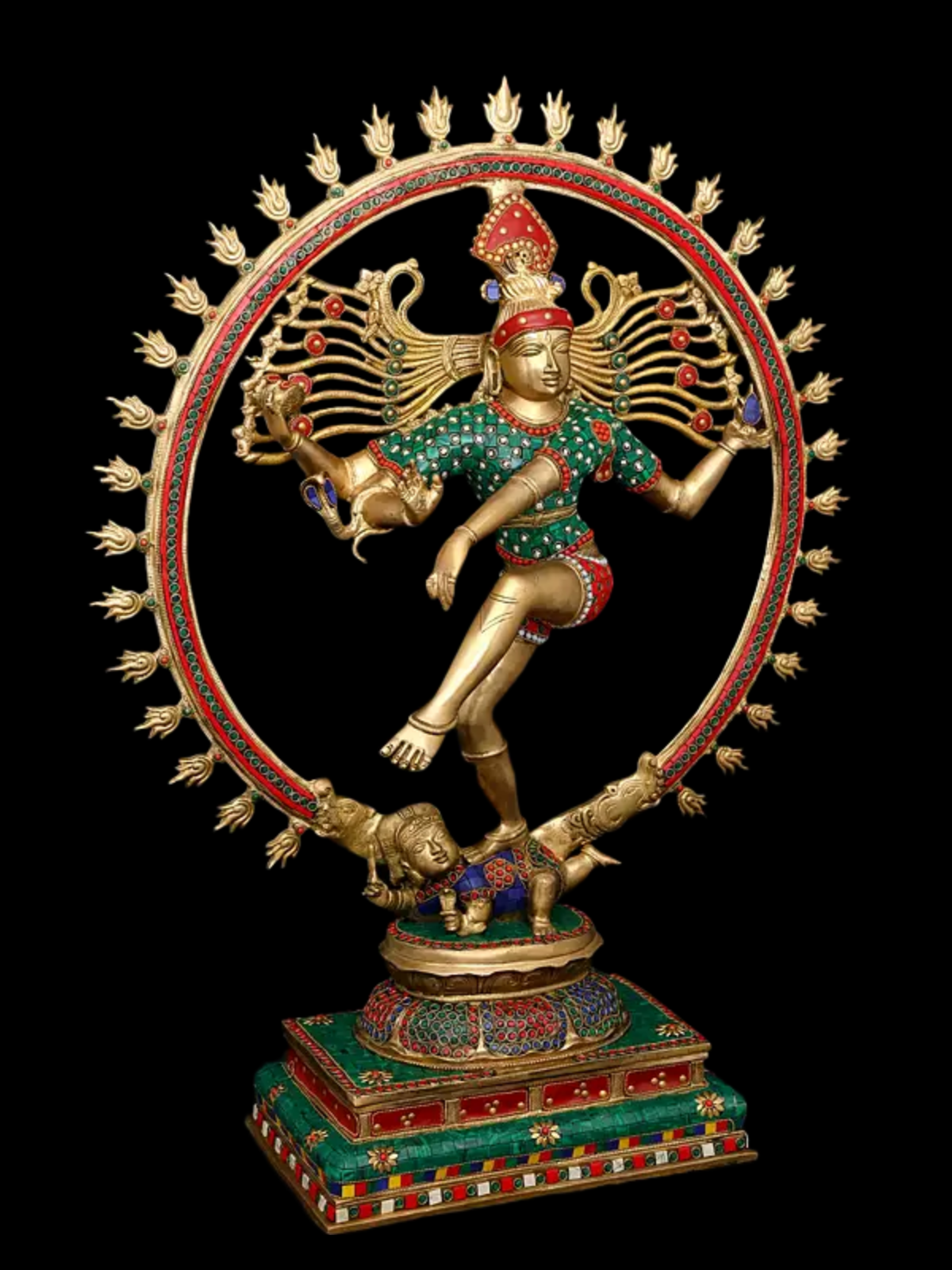 Brassaura® Brass Nataraj Statue with Inlay Work | Height 31 Inches & Weight 27.27 kg