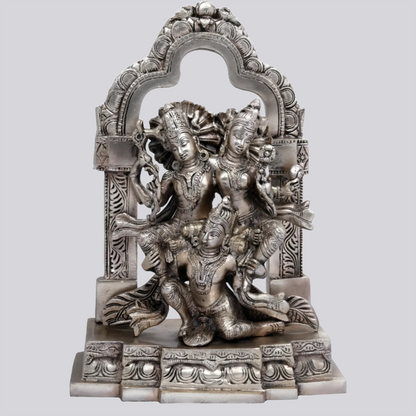 ब्रासौना® पीतल लक्ष्मी नारायण गरुड़ पर मूर्ति | ऊँचाई 12 इंच और वज़न 5.24 किग्रा