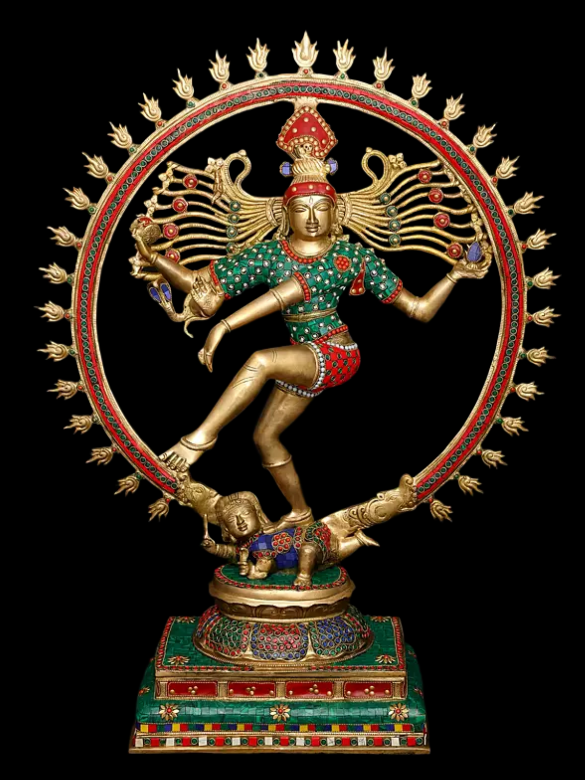 Brassaura® Brass Nataraj Statue with Inlay Work | Height 31 Inches & Weight 27.27 kg