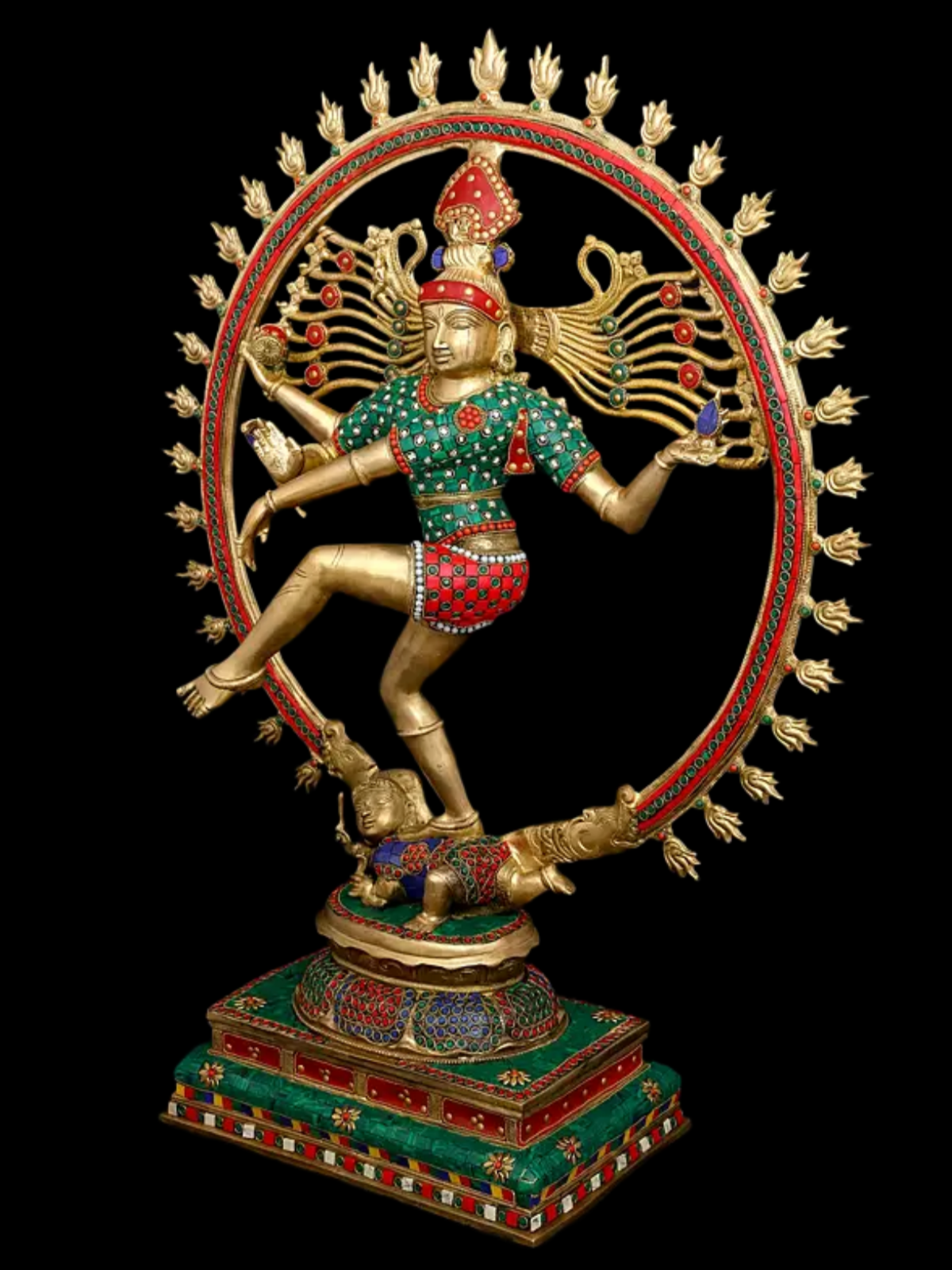 Brassaura® Brass Nataraj Statue with Inlay Work | Height 31 Inches & Weight 27.27 kg