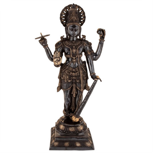 Brassaura® Brass Vishnu Statue | Height 41 Inches & Weight 32.40 kg