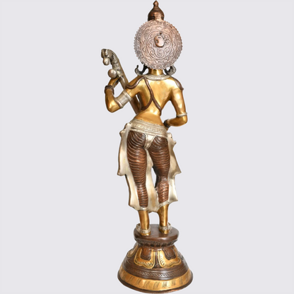 Brassaura® Brass Saraswati Statue | Height 28.54 Inches & Weight 12 kg