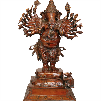 Brassaura™ Brass Ganesha Statue | Height 23 Inches & Weight 18.30 kgs