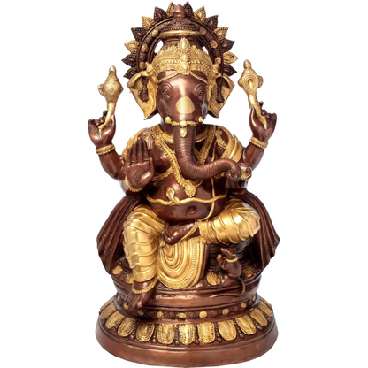 Brassaura™ Brass Ganesha Statue | Height 35 Inches & Weight 48.80 kgs