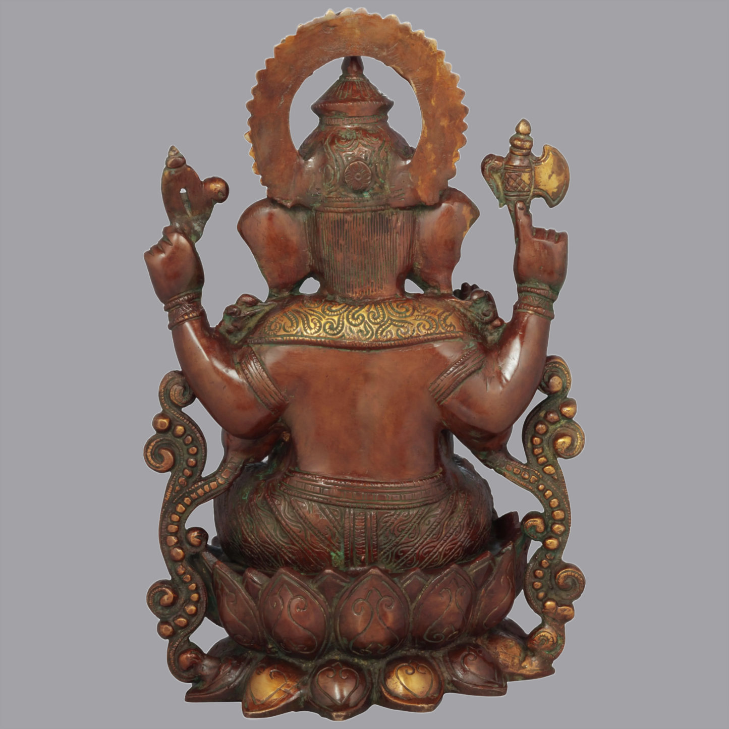 Brassaura™ Seated Bhagawan Ganesha in Ornate Finish | Height 13 Inches & Weight 7.90 kgs