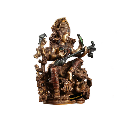 Brass Saraswati Idol for Home and Decor Height 16 Inches & Weight 18 Kgs