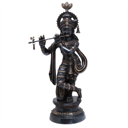 Brassaura® Brass Krishna Statue | Height 36 Inches & Weight 22.10 kg