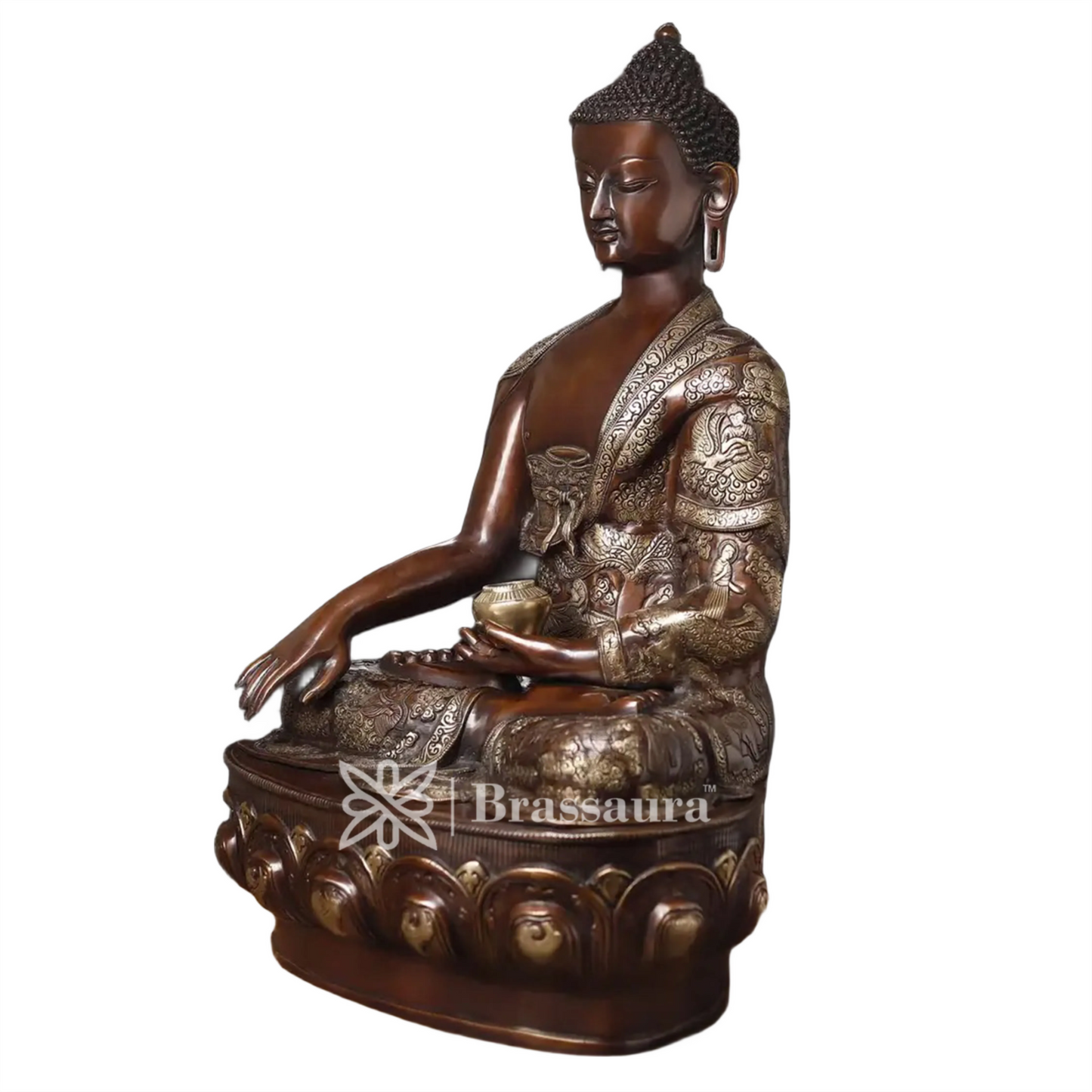 Brass Buddha For Home And Décor Weight 52 kg Height 34 Inch