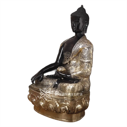 Brass Buddha For Home And Décor Weight 53.020 kg Height 33 Inch