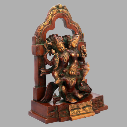 Brassaura® Brass Lakshmi Narayana on Garuda Statue | Height 12 Inches & Weight 5.24 kg