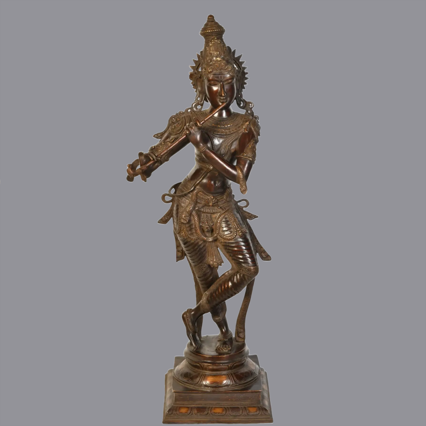 Brassaura® Brass Krishna Statue | Height 34.65 Inches & Weight 20.40 kg