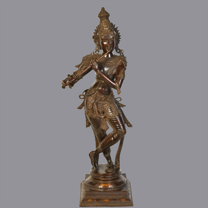 Brassaura® Brass Krishna Statue | Height 34.65 Inches & Weight 20.40 kg