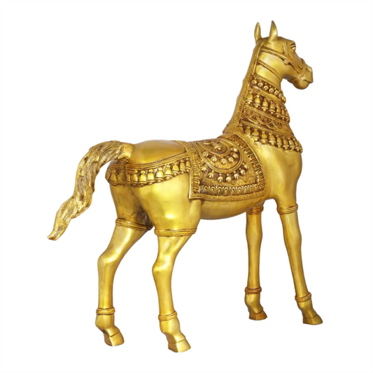 Brassaura® Decorative Brass Horse Sculpture | Pure Brass | Height 25 Inches & Weight 15 kgs