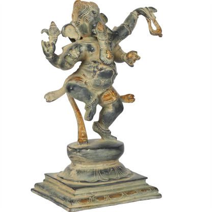 Brassaura™ Brass Dancing Ganesha Statue | Height 12 Inches & Weight 5.05 kgs