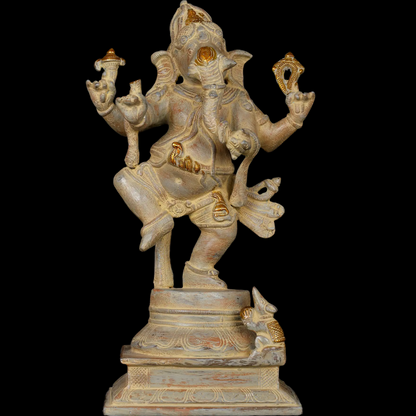 Brassaura™ Brass Dancing Ganesha Statue | Height 13 Inches & Weight 5 kgs