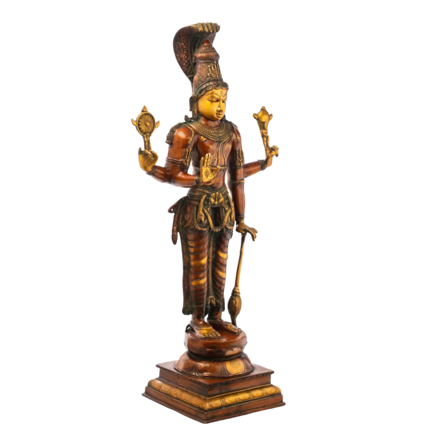 Brassaura® Brass Vishnu Statue | Height 38 Inches & Weight 28 kg