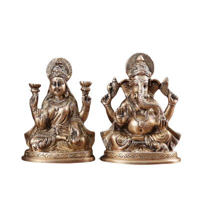 Brass Artistic Lakshmi Ganesh Height 6 Inches & Weight 2.6 Kg