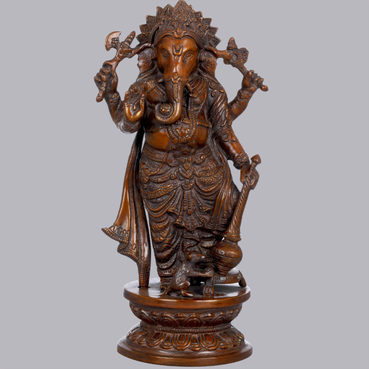 Brassaura™ Lord Ganesha Brass Statue | Height 12 Inches & Weight 3.50 kgs