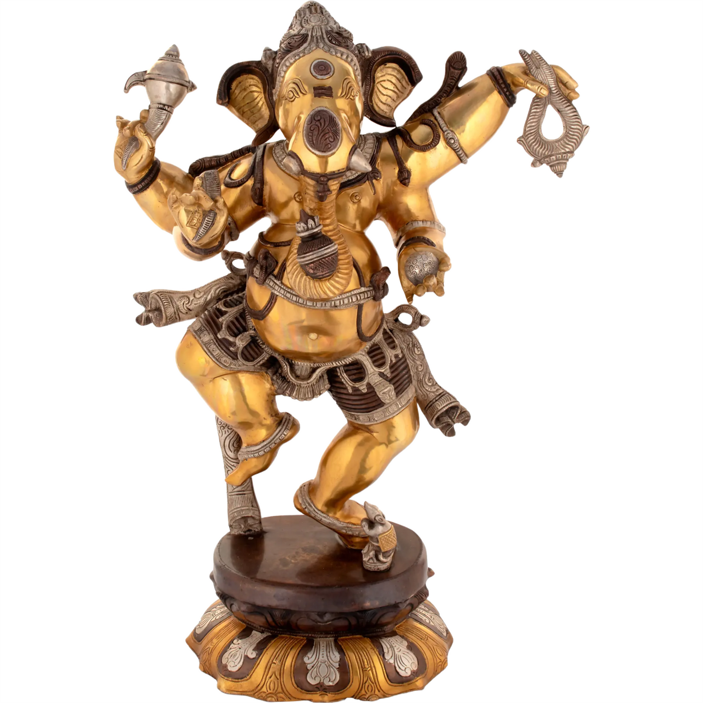 Brassaura™ Brass Ganesha Statue | Height 33 Inches & Weight 42 kgs