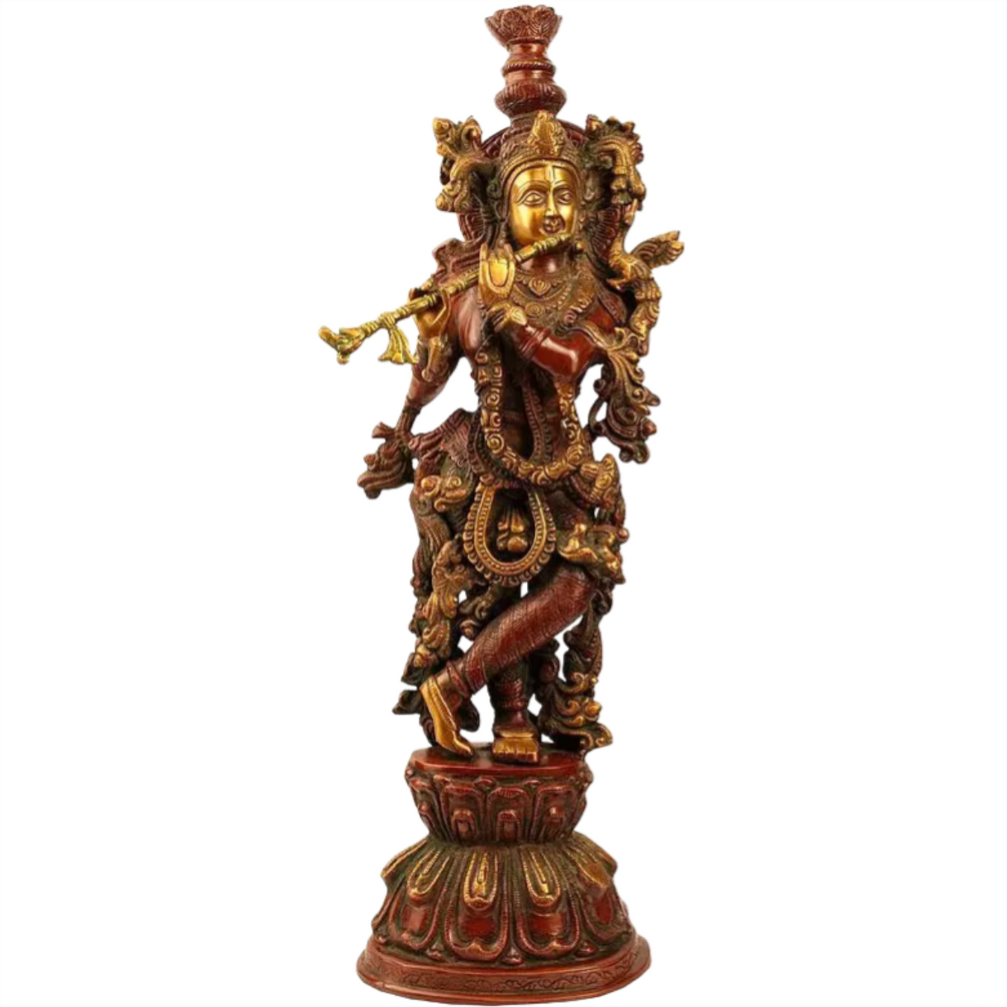 Brassaura® Brass Krishna Statue | Height 23.4 Inches & Weight 11.28 kg