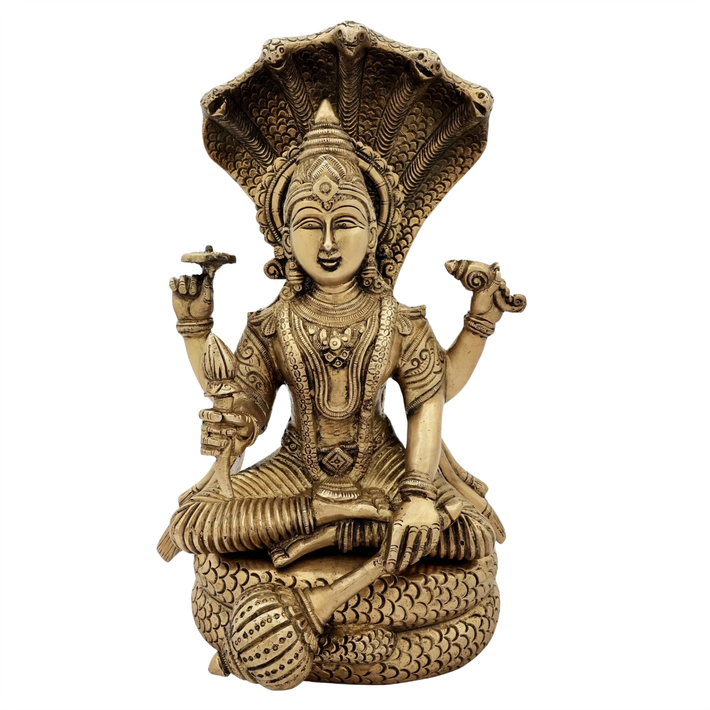 Brassaura® Brass Vishnu Statue | Height 13 Inches & Weight 7.67 kg