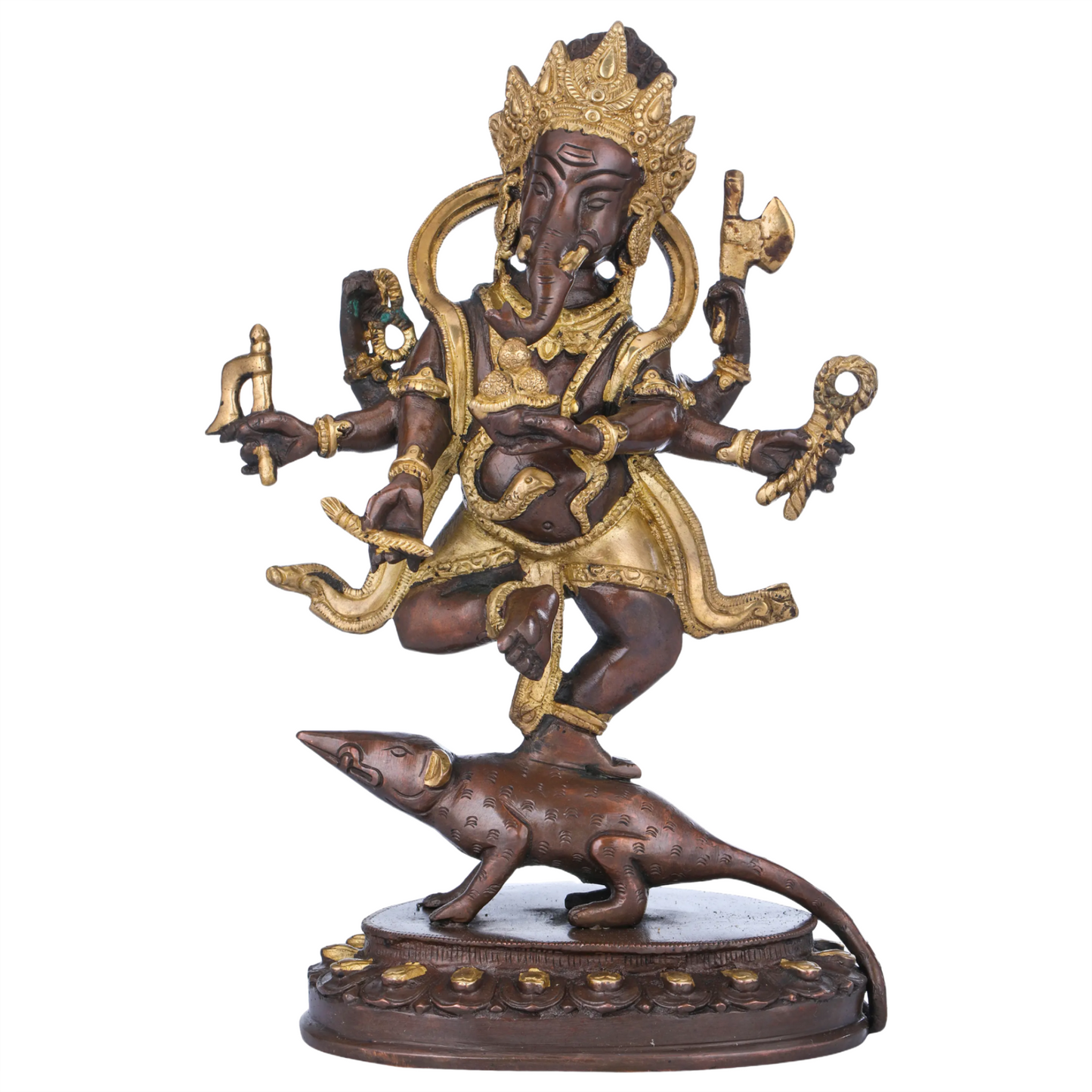 Brassaura™ Dancing Lord Ganesha Brass Statue | Height 11.4 Inches & Weight 3.10 kgs