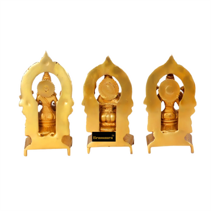Brass Antique Laxmi Ganesha Saraswati Height 7 Inches & Weight 4.5 Kgs