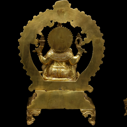 Brassaura™ Brass Ganesha Statue | Height 14 Inches & Weight 6.60 kgs
