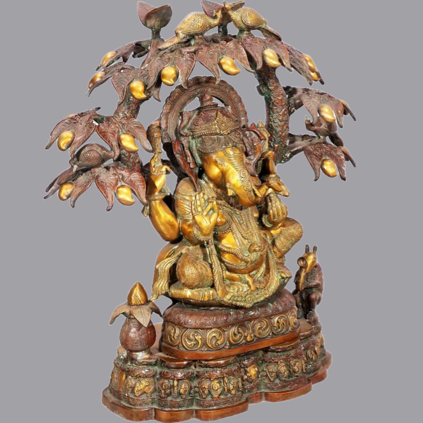 Brassaura® Large Ganesha Idol in Grove of Mango Trees | Height 30 Inches & Weight 53.70 kgs