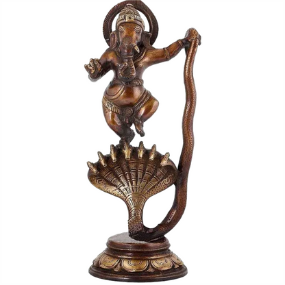 Brassaura™ Brass Ganesha Statue | Height 5 Inches & Weight 2.90 kgs