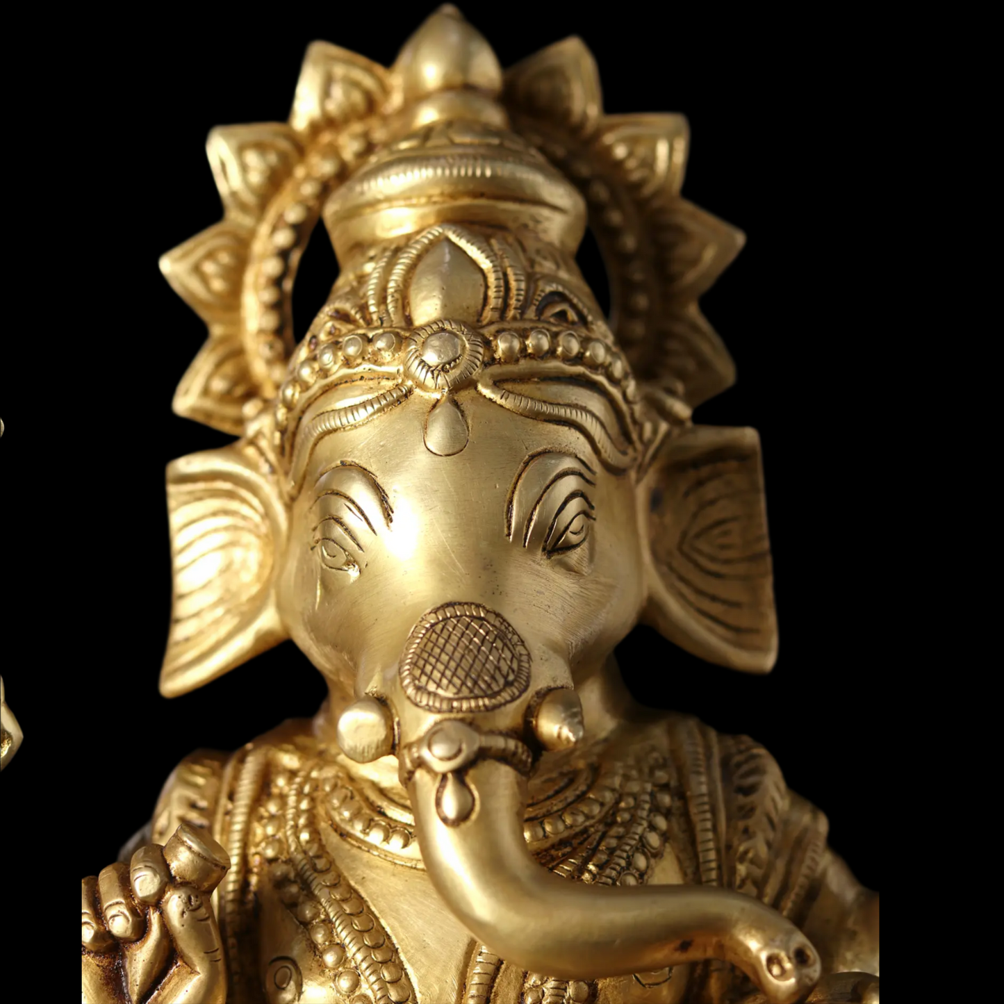 Brassaura™ Brass Ganesha Sculpture | Height 9 Inches & Weight 3.40 kgs
