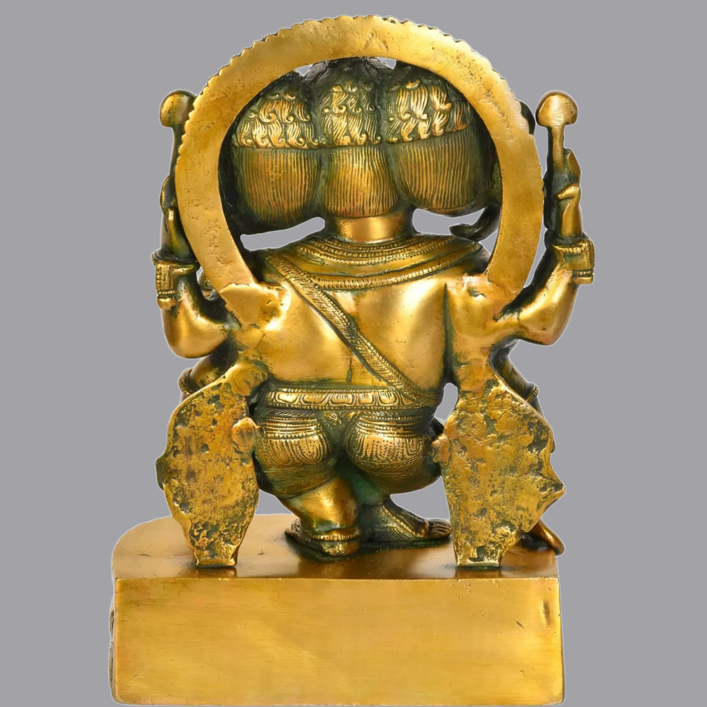 Brassaura® Trimukha Nritya Ganesha in Brass | Height 12 Inches | Weight 7 kgs