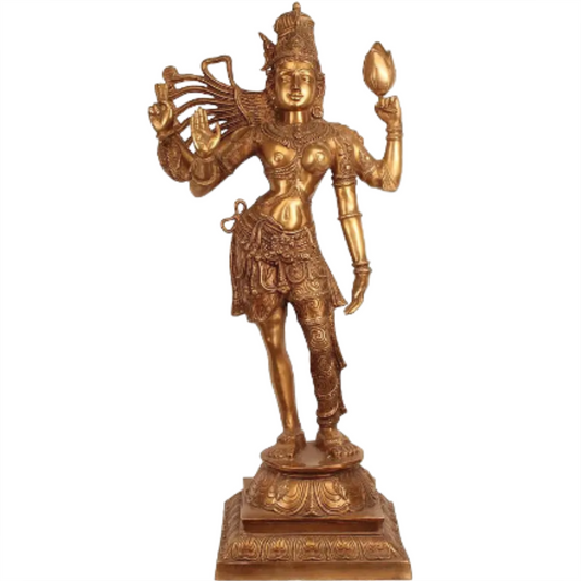 Brassaura® Brass Ardhanarishwara Statue | Height 40.0 Inches & Weight 28.63 kg