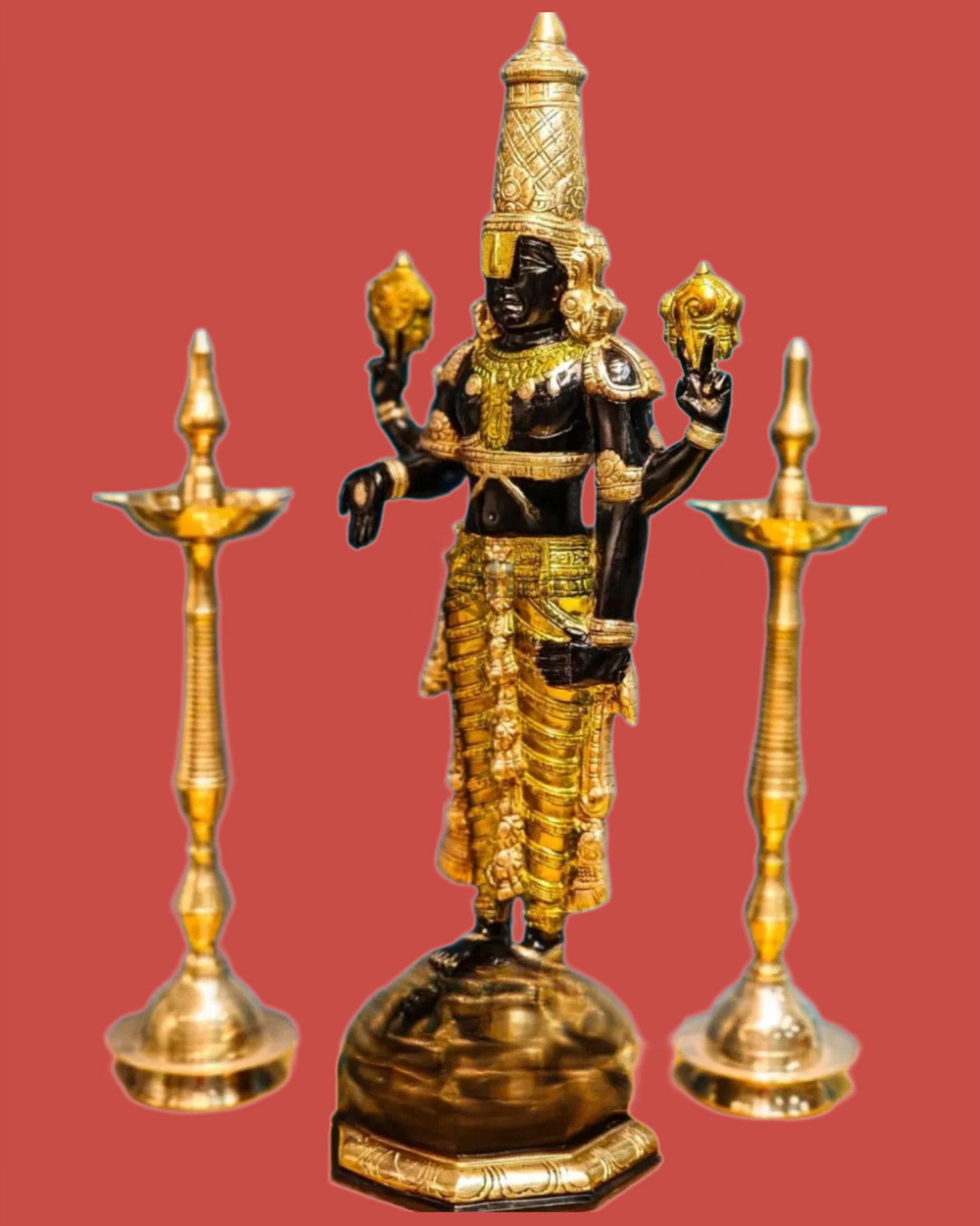 Brassaura™ Pure Brass Tirupati Balaji Idol – 33.5 Inches, 22 Kgs