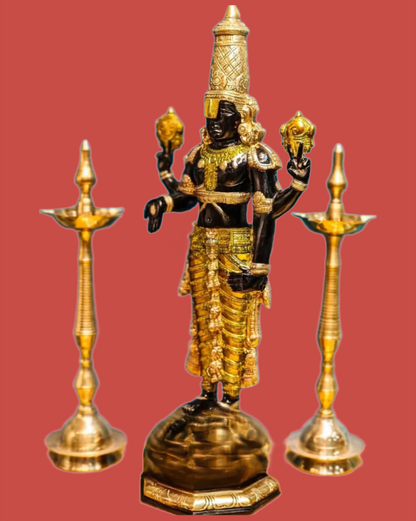 Brassaura™ Pure Brass Tirupati Balaji Idol – 33.5 Inches, 22 Kgs