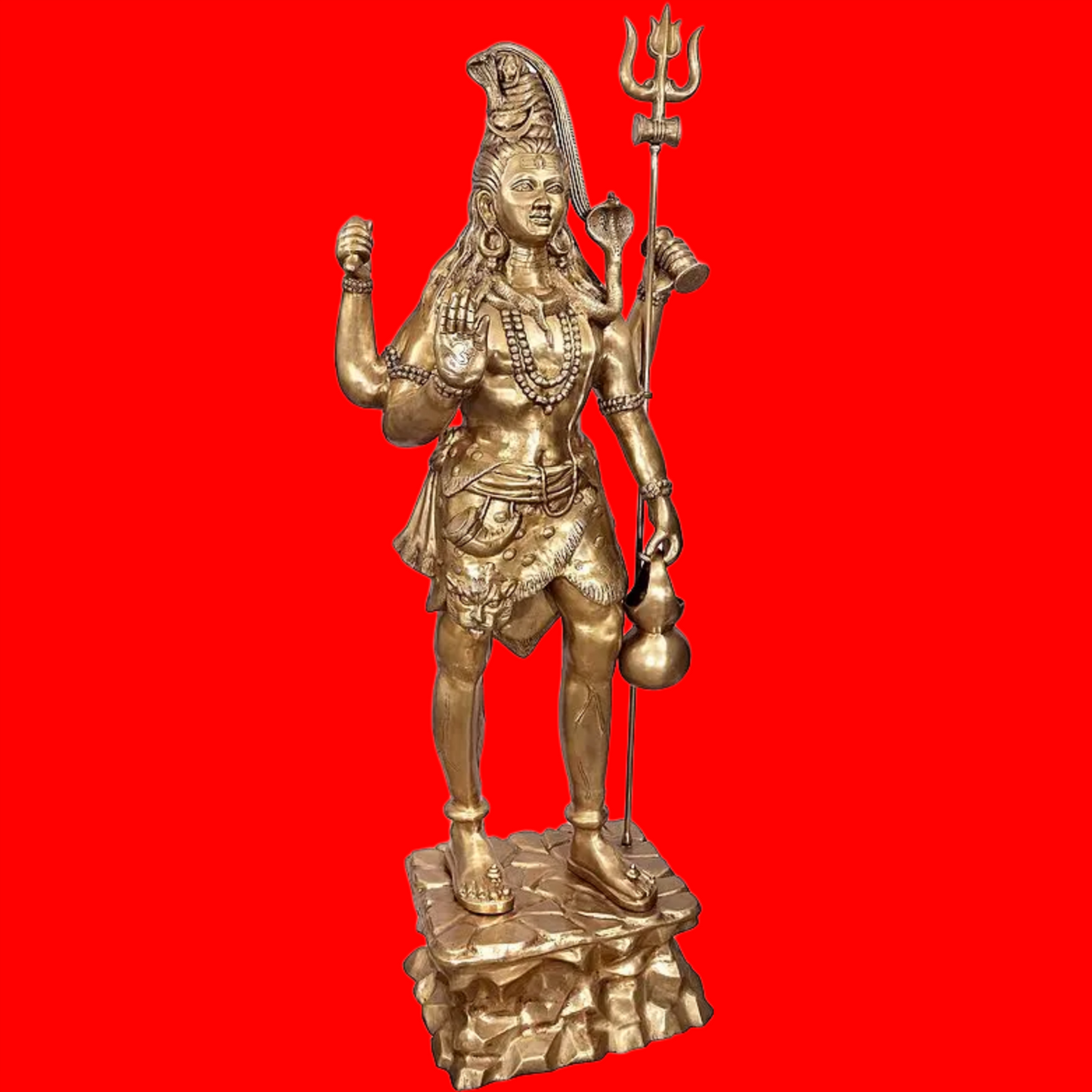 Brassaura® Brass Large Standing Shiva Statue | Height 91 Inches & Weight 170 kg