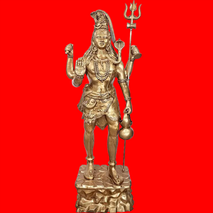 Brassaura® Brass Large Standing Shiva Statue | Height 91 Inches & Weight 170 kg