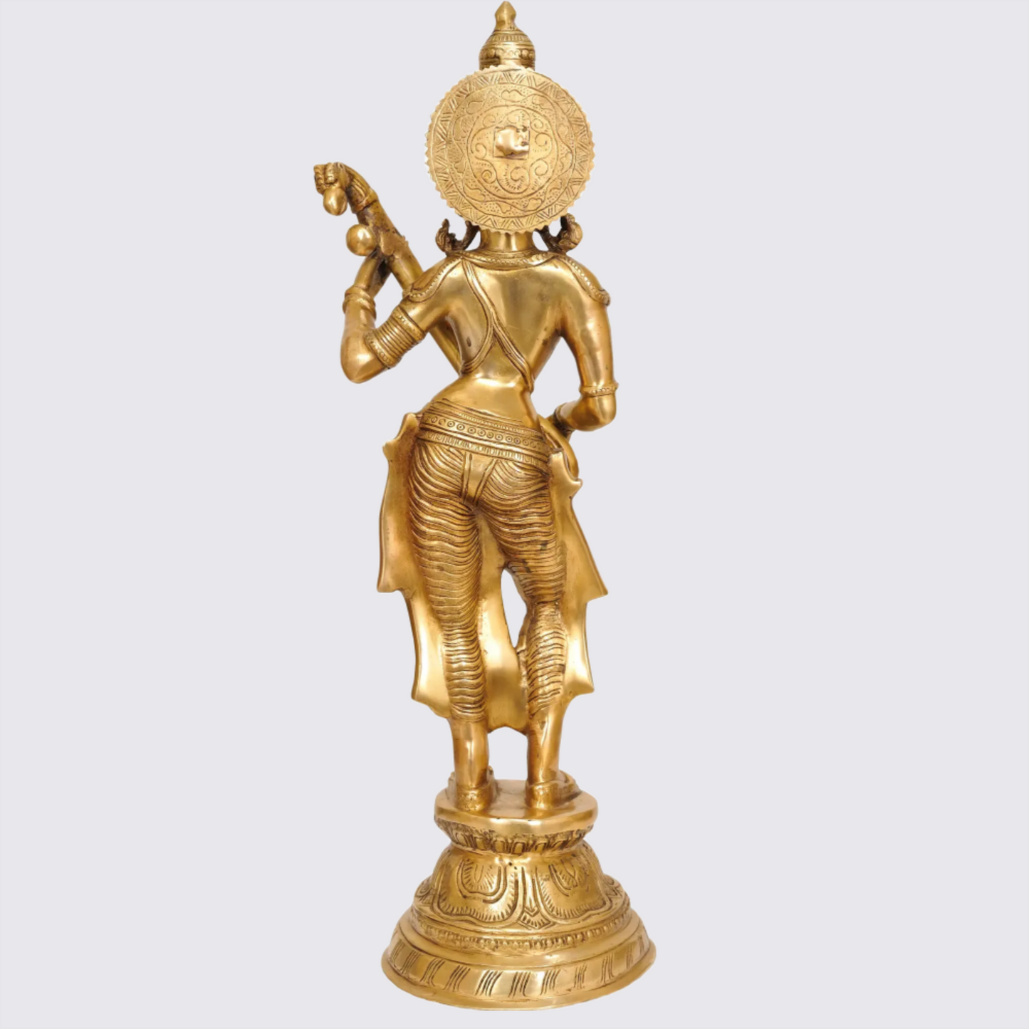 Brassaura® Brass Saraswati Statue | Height 28.54 Inches & Weight 12 kg