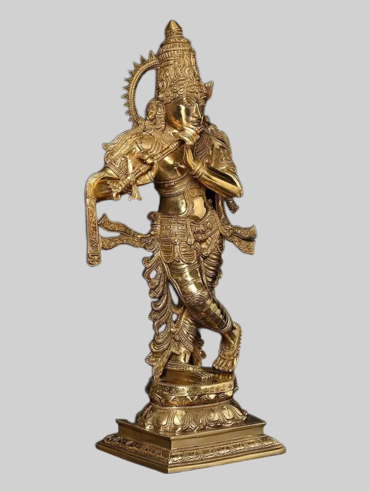 Brassaura® Brass Krishna Ji Statue | Height 26 Inches & Weight 14.35 kg