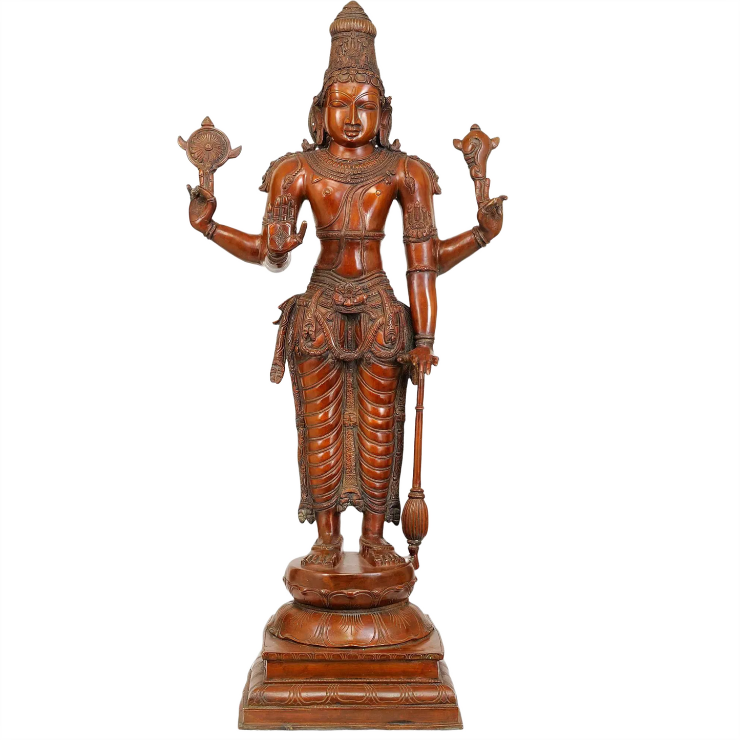 Brassaura® Brass Vishnu Statue | Height 38 Inches & Weight 26.82 kg