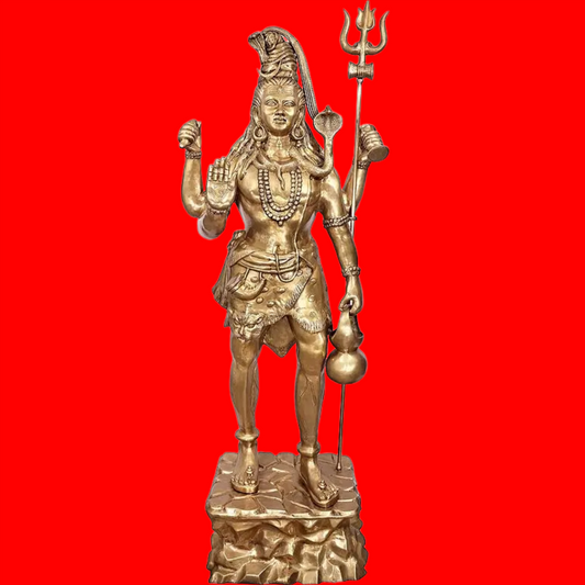 Brassaura® Brass Large Standing Shiva Statue | Height 91 Inches & Weight 170 kg