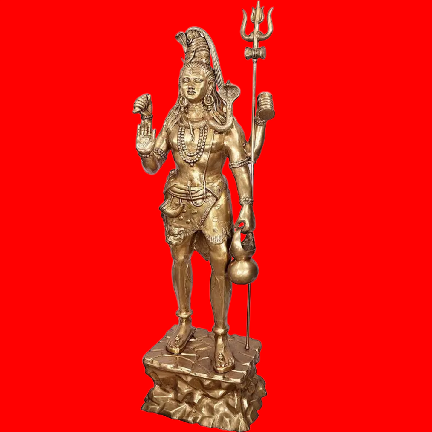 Brassaura® Brass Large Standing Shiva Statue | Height 91 Inches & Weight 170 kg
