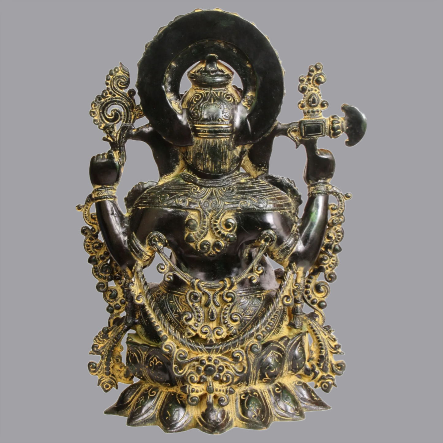 Brassaura® Lord Ganesha Seated on Lotus | Height 16.9 Inches & Weight 13.50 kgs