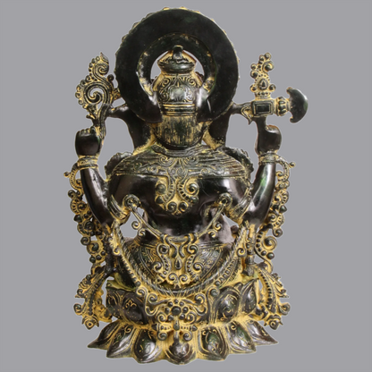 Brassaura® Lord Ganesha Seated on Lotus | Height 16.9 Inches & Weight 13.50 kgs